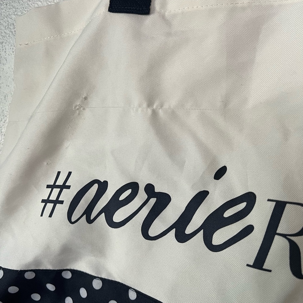 Aerie Cream and Black Polka Dot Tote - Picture 2 of 4